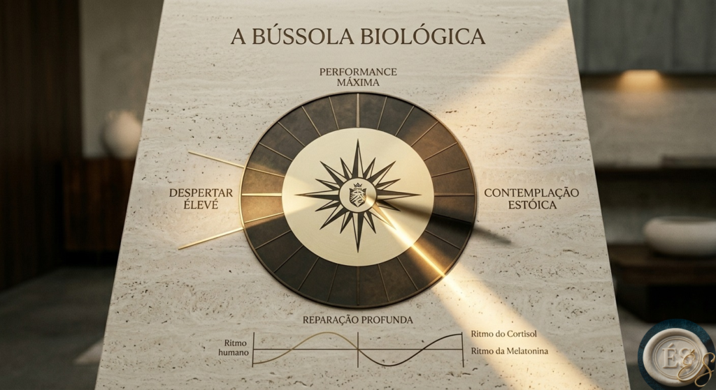 Infográfico sobre ciclo circadiano e biohacking de elite