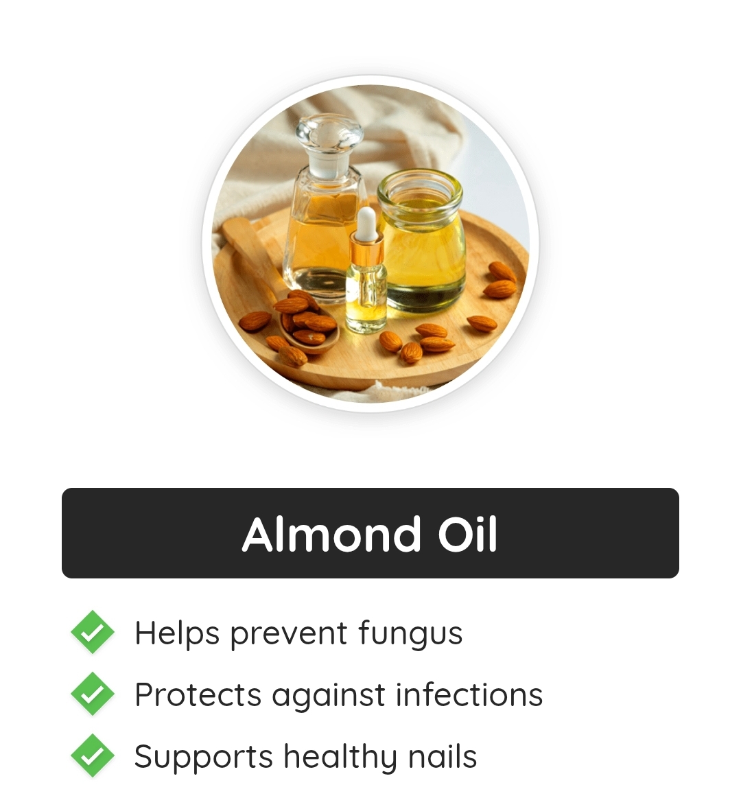Almond Oil nail barrier protection